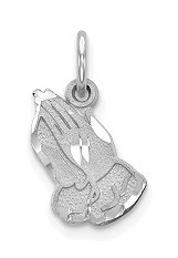 lovely praying hands white gold baby charm